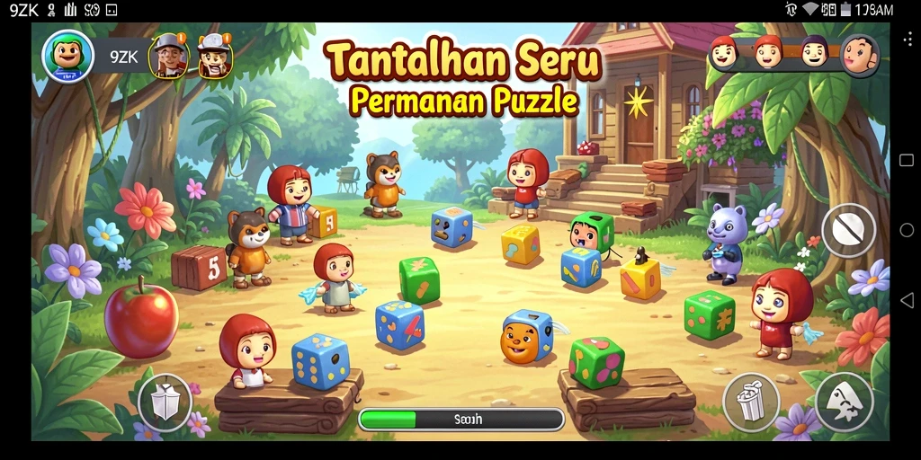 Tampilan gameplay 9ZK yang menantang dalam puzzle seru.