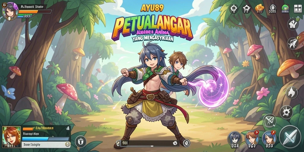 Screenshot menunjukkan aksi karakter anime dalam permainan yang menarik.