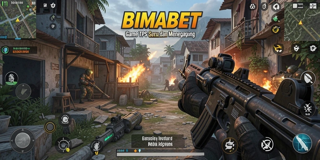 Screenshot gameplay <strong>BIMABET</strong> yang mendebarkan dengan aksi tembak-menembak.