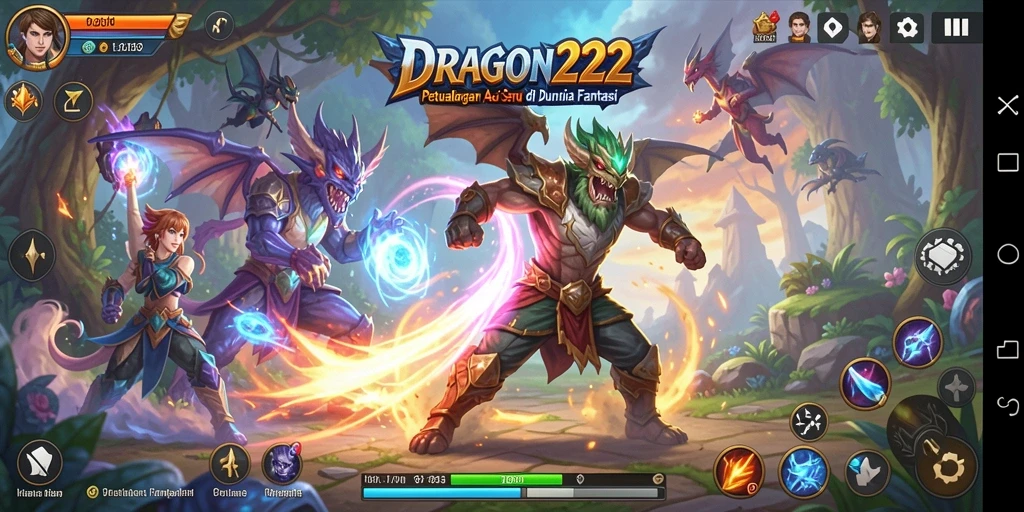 Tampilan aksi seru dalam gameplay DRAGON222.