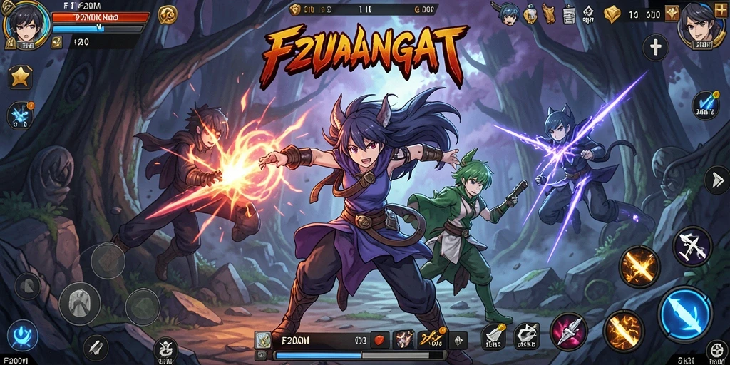 Gameplay F200M yang memikat dengan karakter anime ikonik.