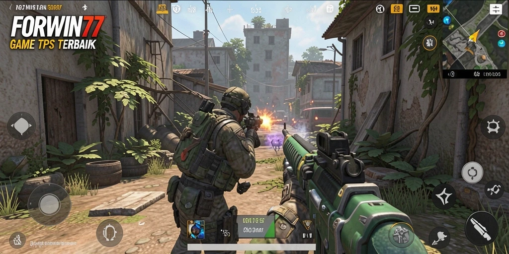Tampilan gameplay TPS yang mendebarkan di FORWIN77.