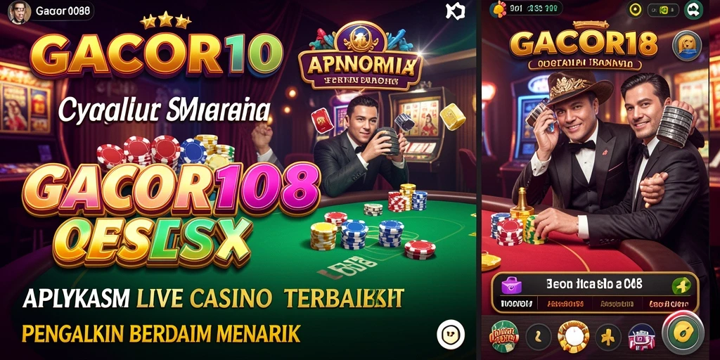 Tampilan gameplay GACOR108 dengan dealer langsung dan suasana kasino.