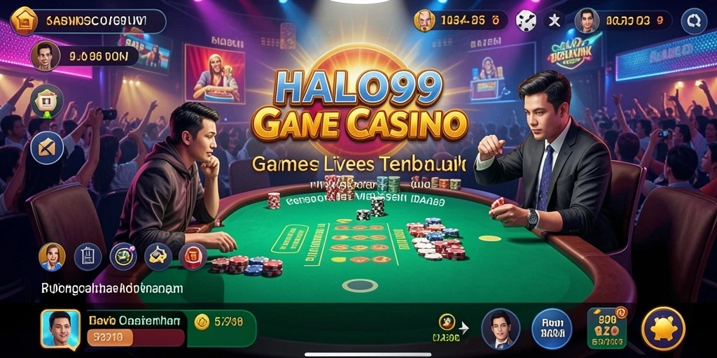 Tampilan gameplay Live Casino yang menarik dan interaktif dari HALO99.