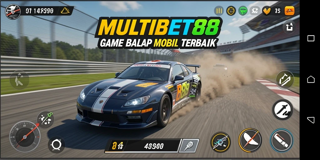 Tangkapan layar gameplay MULTIBET88 yang mendebarkan saat balapan.