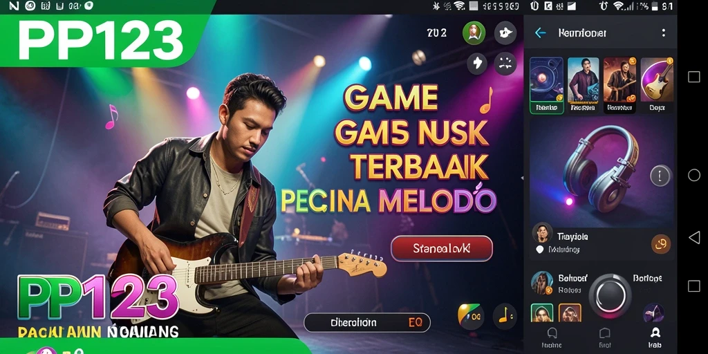 Screenshot gameplay PP123 menunjukkan momen seru saat bermain musik.