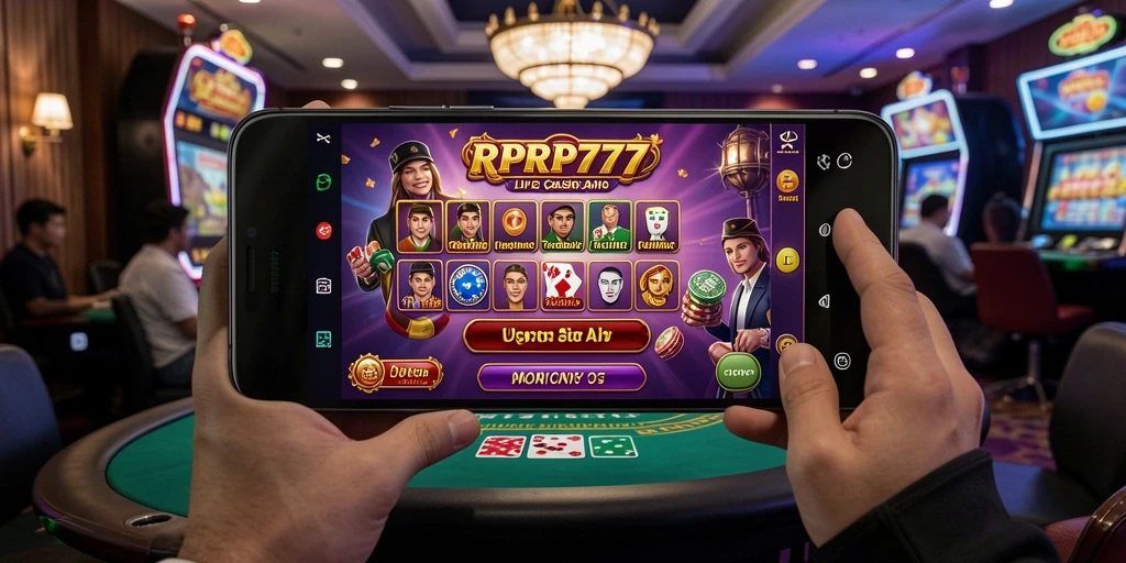 Tampilan gameplay Live Casino di RPRP777 dengan dealer nyata yang berinteraksi dengan pemain.