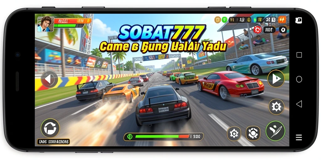 Tangkapan layar dari gameplay balap seru SOBAT777.
