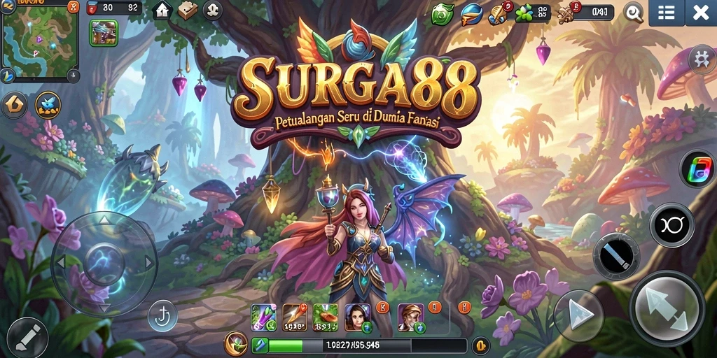 Tampilan gameplay petualangan yang menakjubkan dan penuh warna.